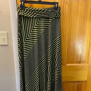 Black and yellow Maxi Skirt